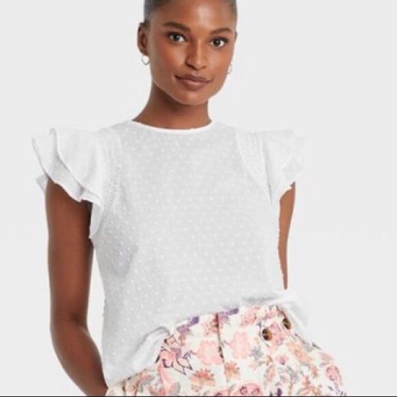 Who What Wear New Women’s Top Sleeveless Ruffle Blouse XS S NWT - Picture 2 of 12